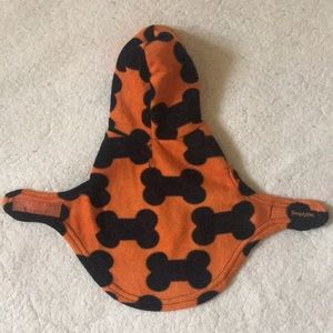 Simply Dog | Orange and Black Dog Bone Fleece Style Hoodie Size XS